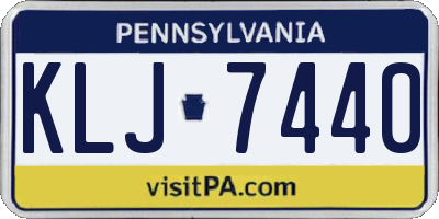 PA license plate KLJ7440