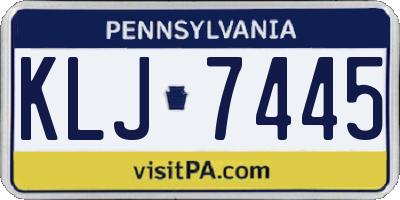 PA license plate KLJ7445