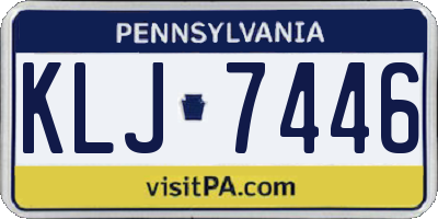 PA license plate KLJ7446