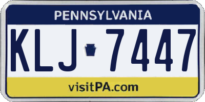 PA license plate KLJ7447