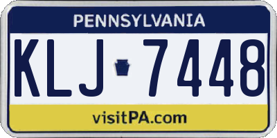 PA license plate KLJ7448