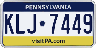 PA license plate KLJ7449