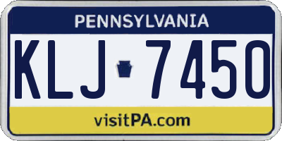 PA license plate KLJ7450
