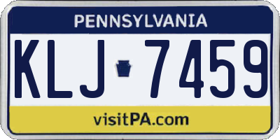 PA license plate KLJ7459