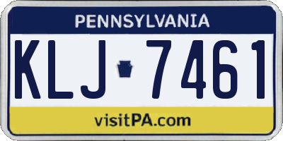 PA license plate KLJ7461