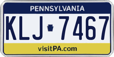 PA license plate KLJ7467