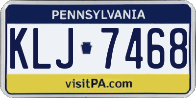 PA license plate KLJ7468