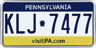 PA license plate KLJ7477