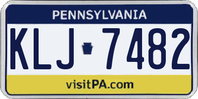 PA license plate KLJ7482