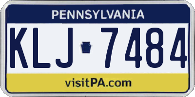 PA license plate KLJ7484