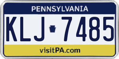 PA license plate KLJ7485