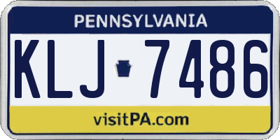 PA license plate KLJ7486