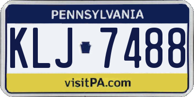PA license plate KLJ7488
