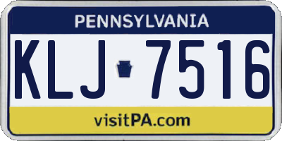 PA license plate KLJ7516