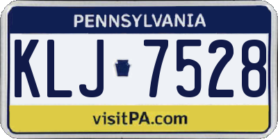 PA license plate KLJ7528