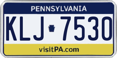 PA license plate KLJ7530