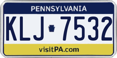 PA license plate KLJ7532