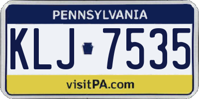 PA license plate KLJ7535