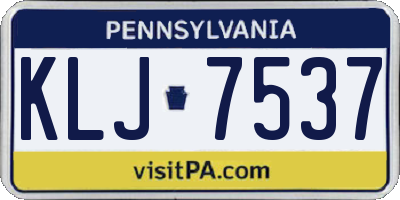 PA license plate KLJ7537