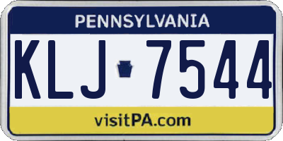 PA license plate KLJ7544