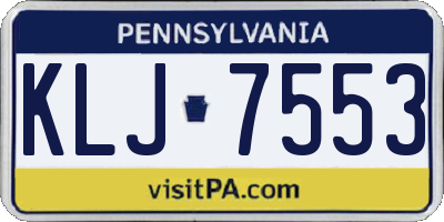 PA license plate KLJ7553
