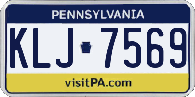PA license plate KLJ7569