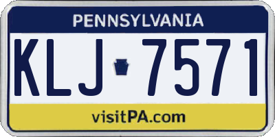 PA license plate KLJ7571