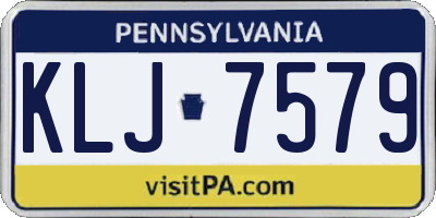 PA license plate KLJ7579