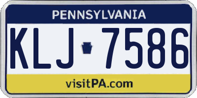 PA license plate KLJ7586