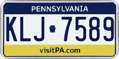 PA license plate KLJ7589