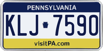 PA license plate KLJ7590