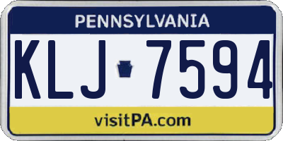 PA license plate KLJ7594