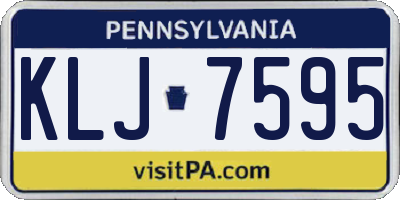 PA license plate KLJ7595