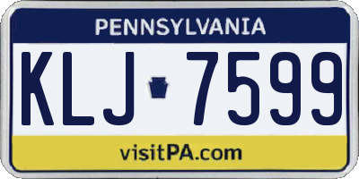 PA license plate KLJ7599