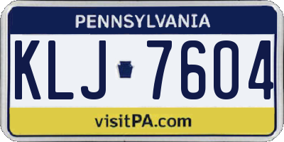 PA license plate KLJ7604