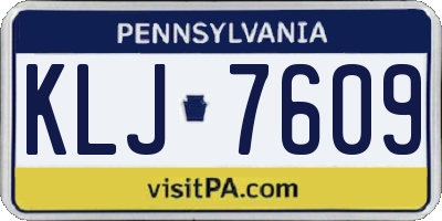 PA license plate KLJ7609