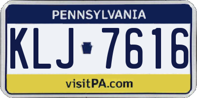 PA license plate KLJ7616