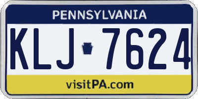 PA license plate KLJ7624