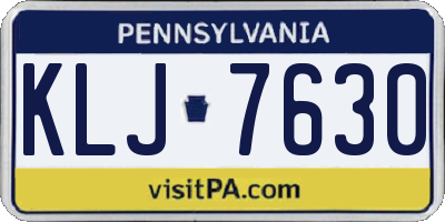 PA license plate KLJ7630