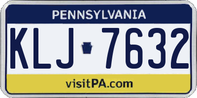 PA license plate KLJ7632