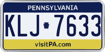 PA license plate KLJ7633