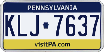 PA license plate KLJ7637