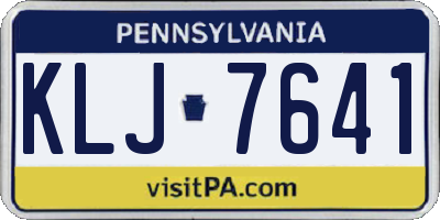 PA license plate KLJ7641