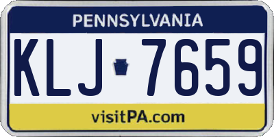 PA license plate KLJ7659