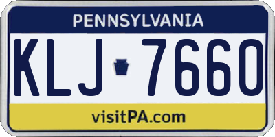 PA license plate KLJ7660