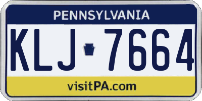 PA license plate KLJ7664