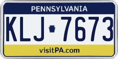 PA license plate KLJ7673