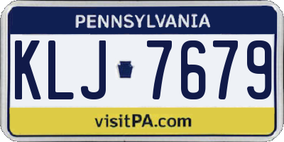 PA license plate KLJ7679