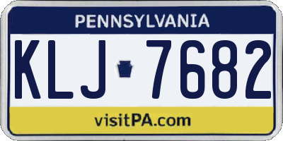 PA license plate KLJ7682