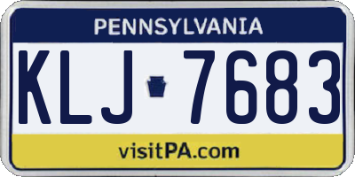 PA license plate KLJ7683